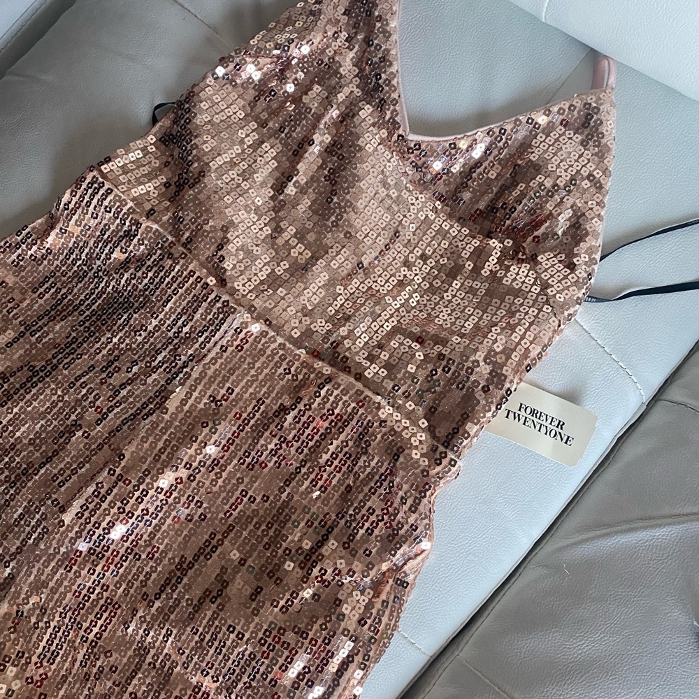 Glamorous Rose Gold Sequin Dress